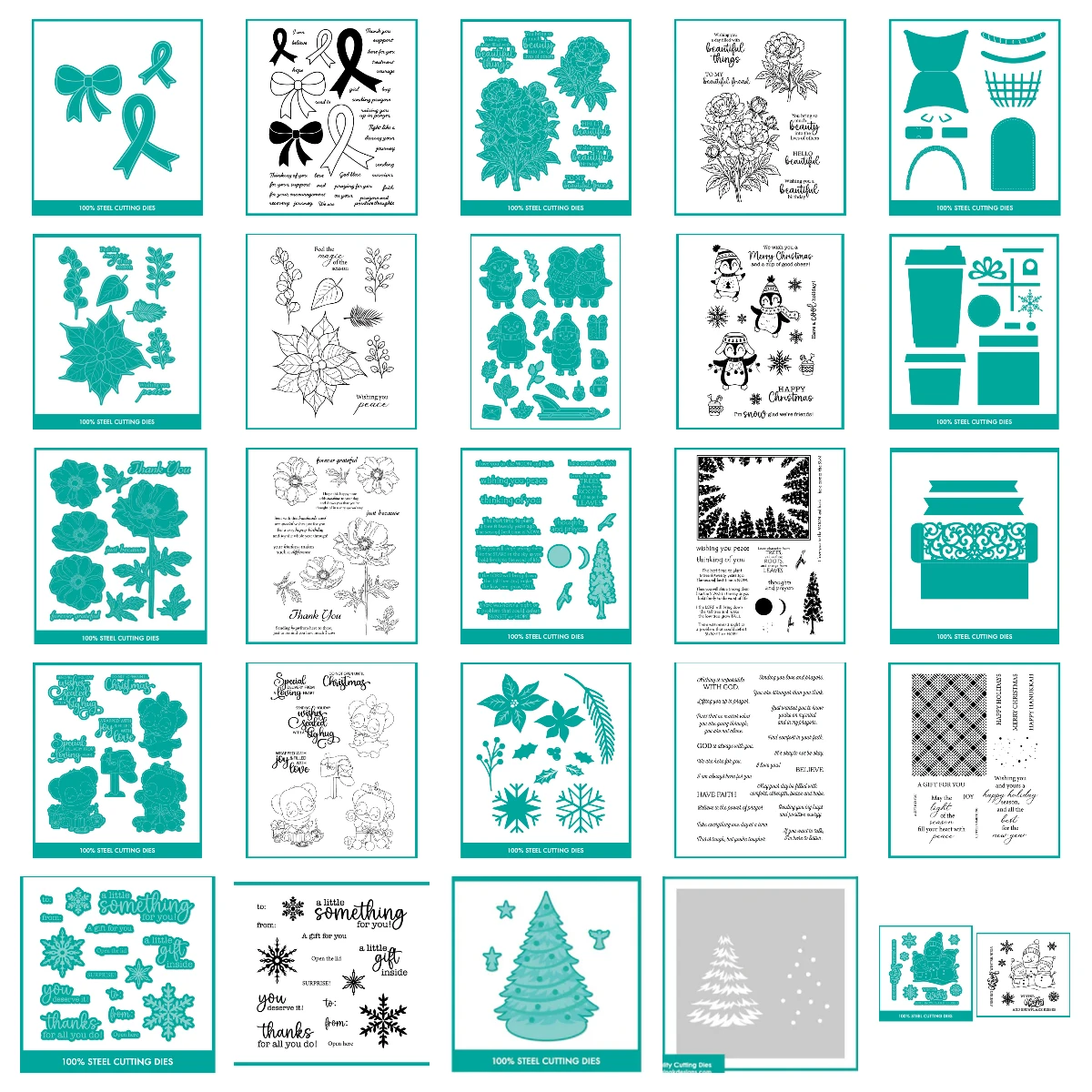 

2025 October New Metal Cutting Dies Stamps for DIY Scrapbooking Handmade Photo Album Winter Special Delivery Pandas Christmas