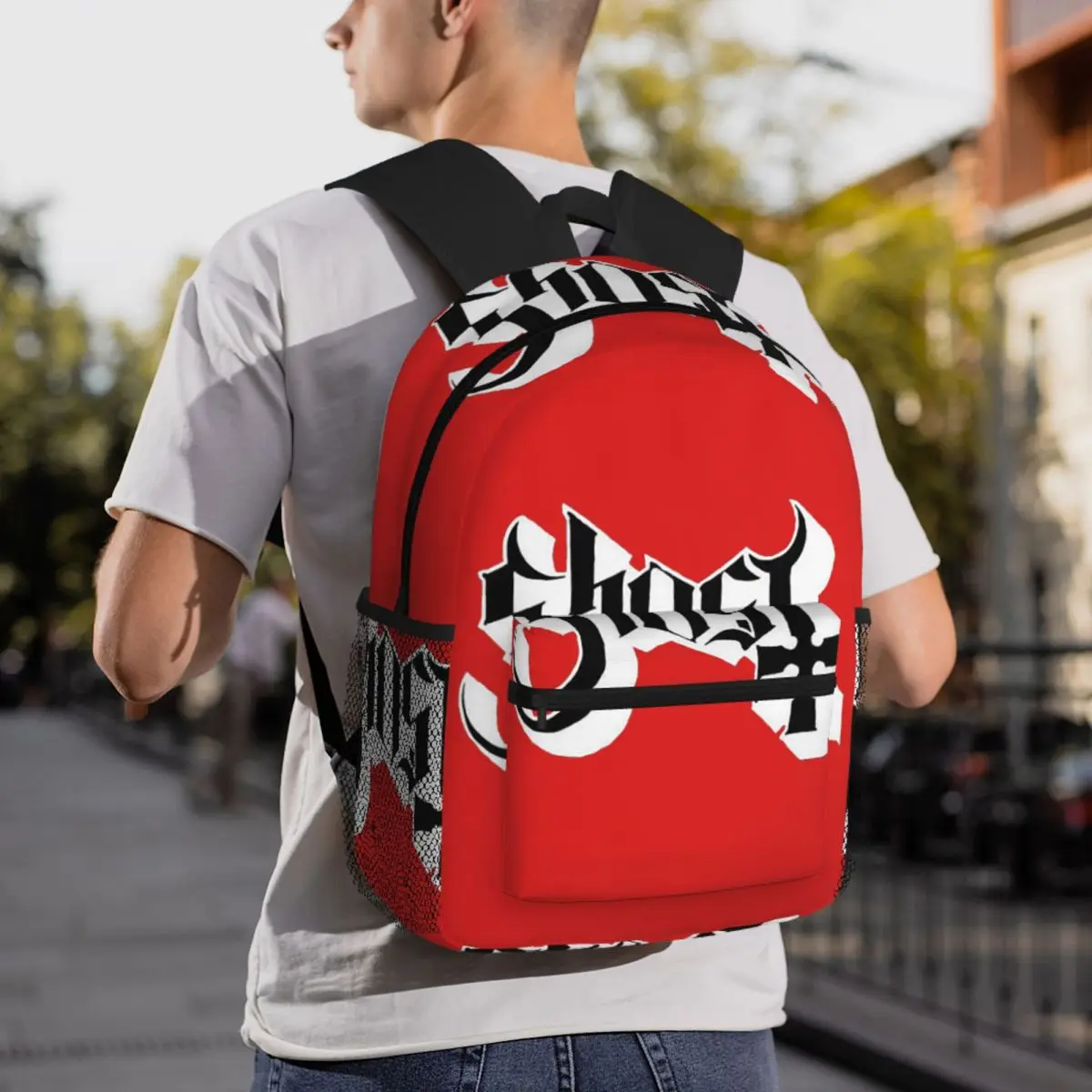 Ghost B.C. Band Backpack Daypack Large Capacity Kids BookBag School Bag Shoulder Bags for Men Women