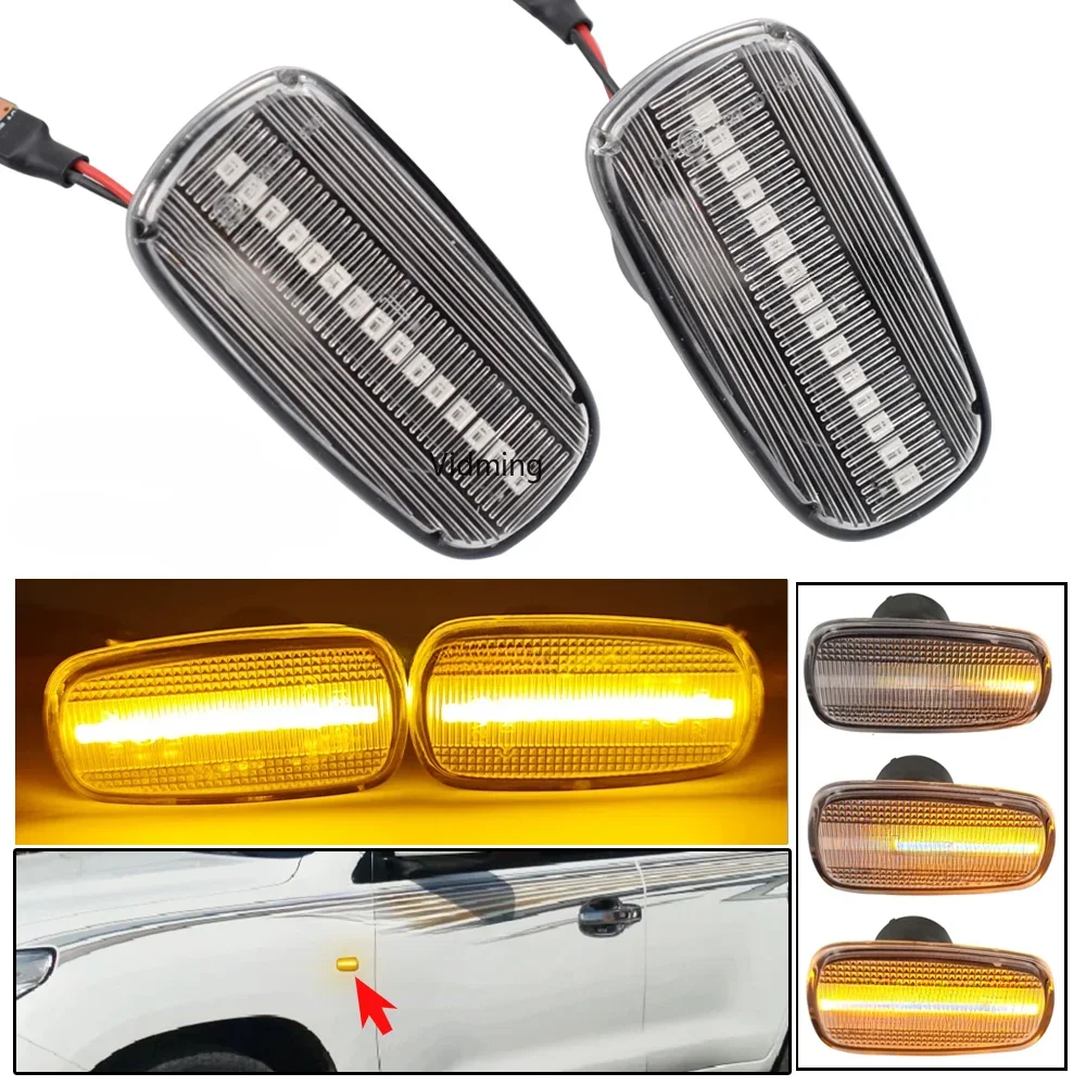 

2Piece Flowing Turn Signal Light For Toyota Land Cruiser Prius Kluger Wish RAV4 Altezza Isis Lexus IS 200 300 Side Marker Lamp