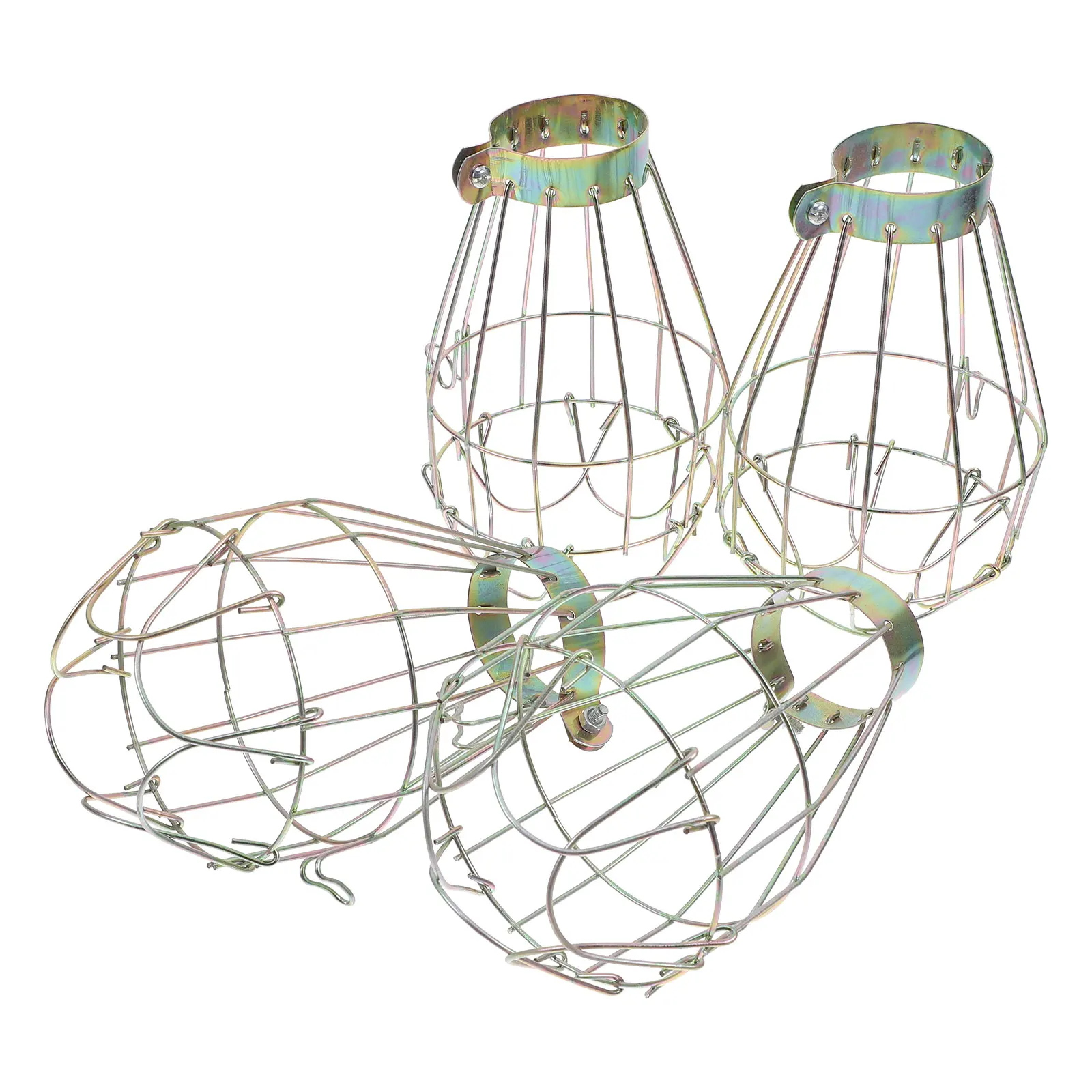 

4pcs Retro Bird Cage Lantern Metal Lamp Bulb Guard Vintage Light Cage Hanging Cover Industrial Lampshade Home Bar Pendant Desk