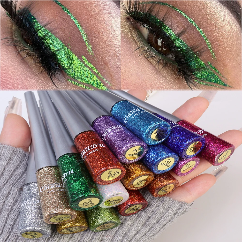 16 Color Glitter Eyeliner Pencil Waterproof Pearl Long Lasting Colorful Pigment Liquid Eyeliner Pencil Eye Makeup Cosmetics