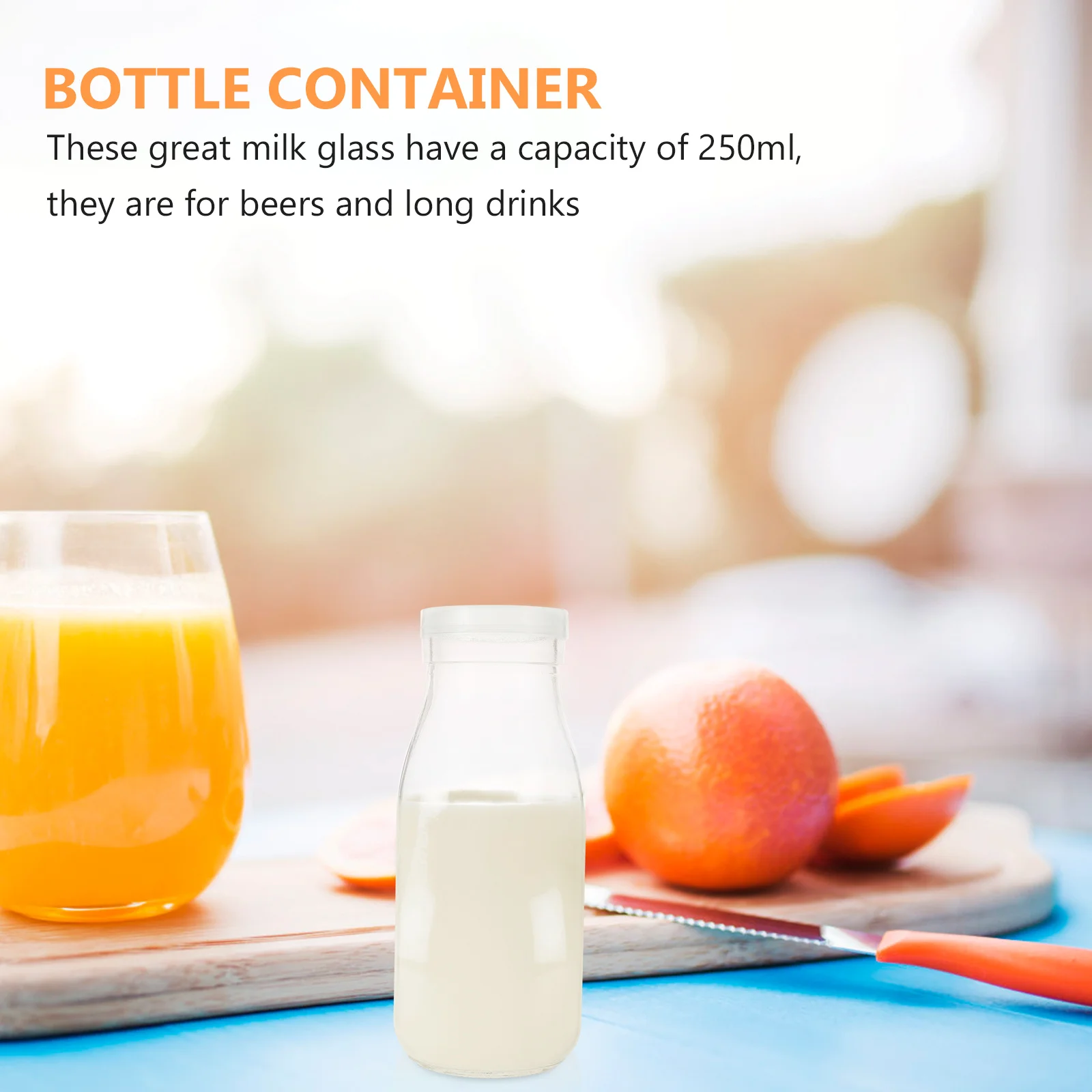 

5 шт., 250 мл, высокотемпературная стеклянная бутылка, контейнер для напитков, привлекательная форма, домашний развлекательный стеклянный контейнер для бутылки с молоком