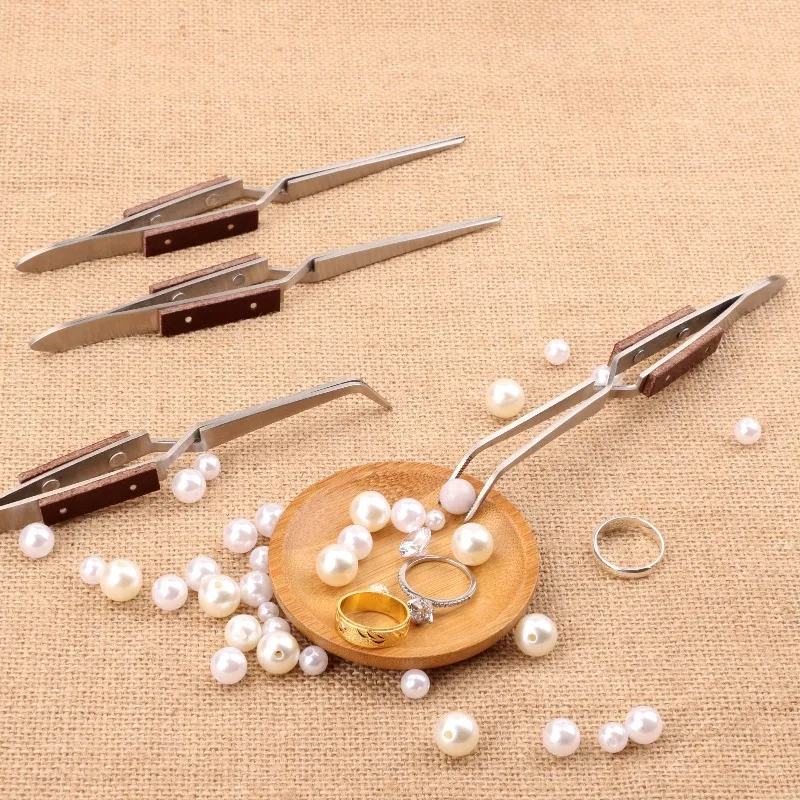 Straight/Bent Tip Rebound Clips - Stainless Steel Heat-Resistant Tweezers & Welding Clamps for Jewelry Making Tools