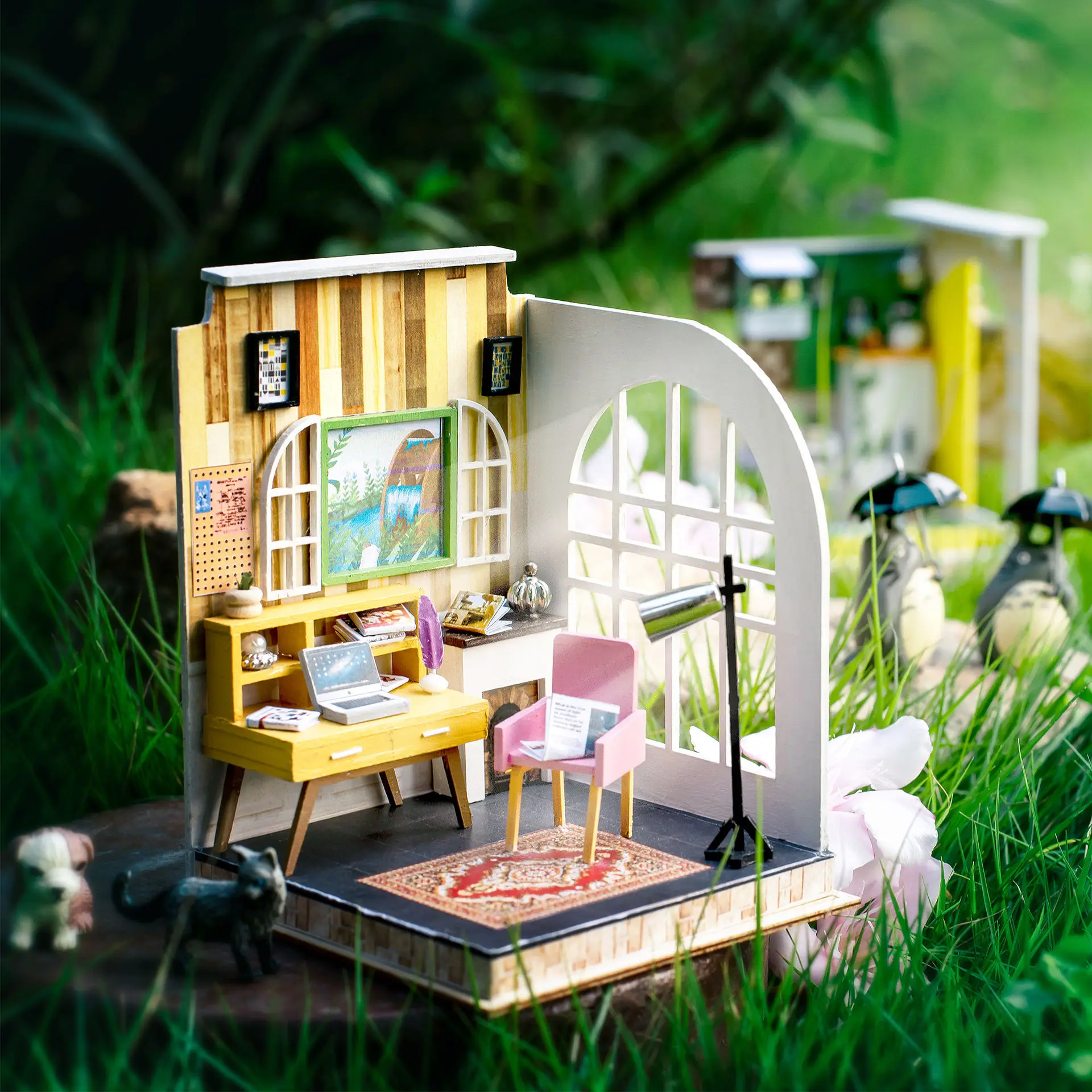 مجموعة بناء غلاف صغير ثلاثية الأبعاد يمكنك صنعها بنفسك حامل كتب نموذج صغير للهندسة المعمارية هدية يدوية إبداعية لمهرجان أعياد الميلاد 2025 #5