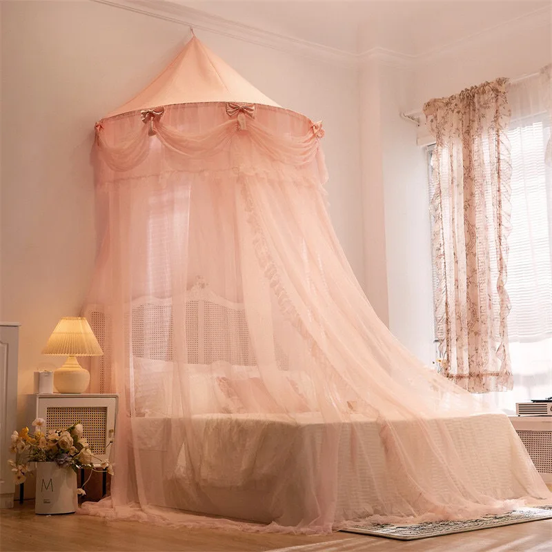 

WZ Semi-Circular Girl Ceiling Mosquito Net Hook No Punch Installation Foldable Princess Aesthetic Romantic Style Floor