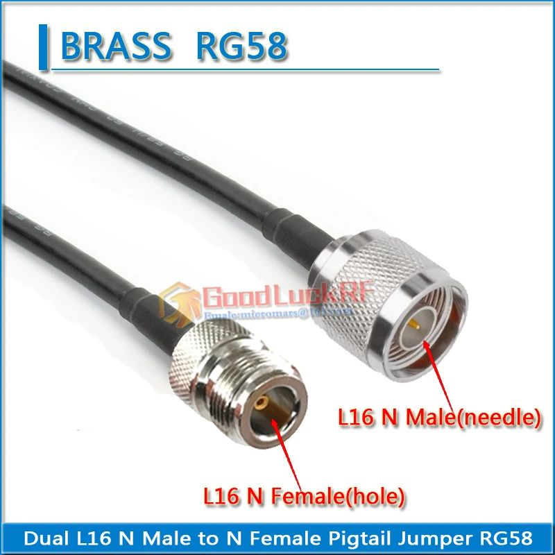 

L16 N Male to N Female jack N Female 4 hole 25*25mm Flange Washer Nut Pigtail Jumper RG58 RG-58 3D-FB RF Connector extend Cable