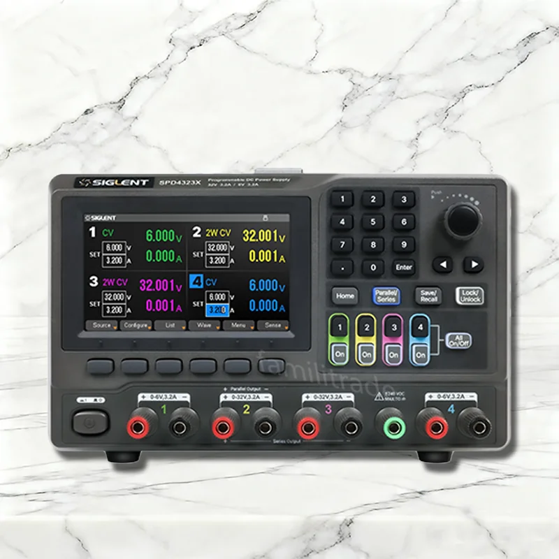 Fuente de Alimentación CC Programable Siglent SPD4323X/SPD4121X/SPD4306X, 4 Canales, 1mV/1mA, Lineal, 5 Dígitos, Control por Web, LAN y USB # familitrade