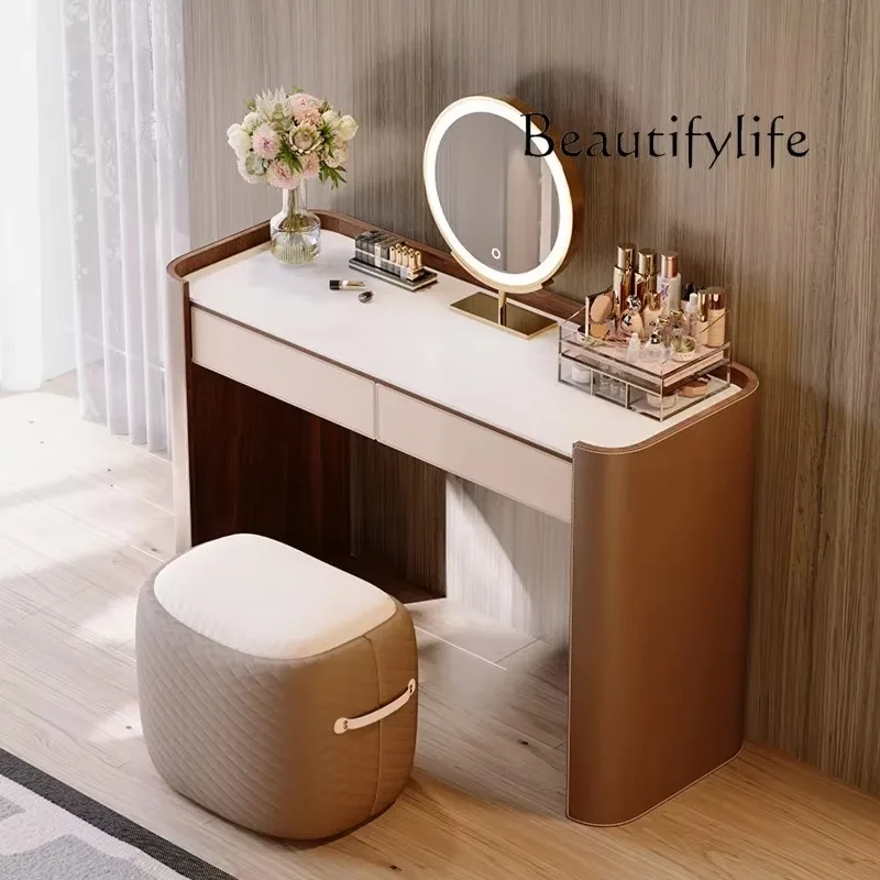 X40 Italian Minimalist Dresser Modern Minimalist Small Apartment Bedroom High-end Designer Full Solid Wood Makeup Table