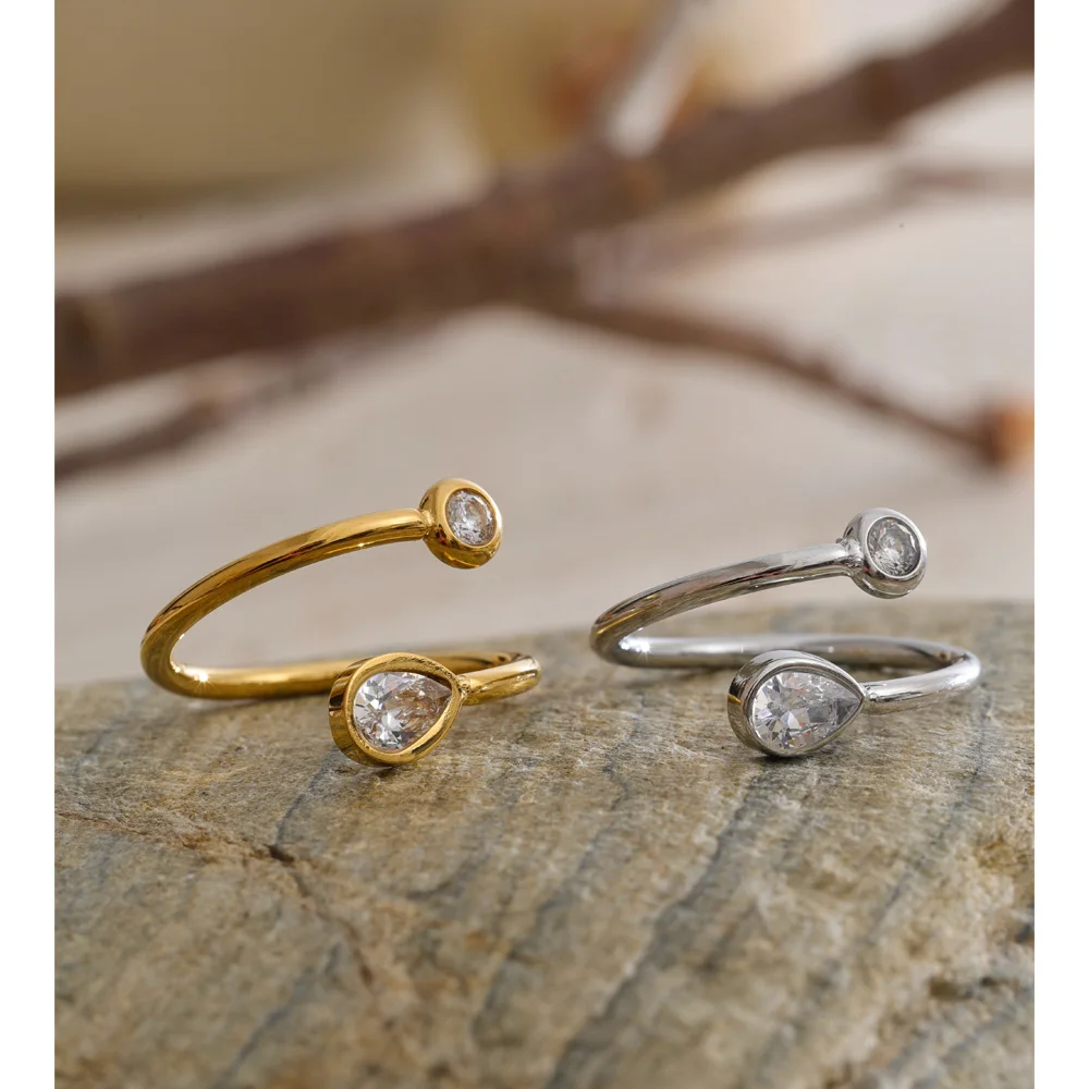 Women's Adjustable Zirconia Thin Ring for Daily Wear