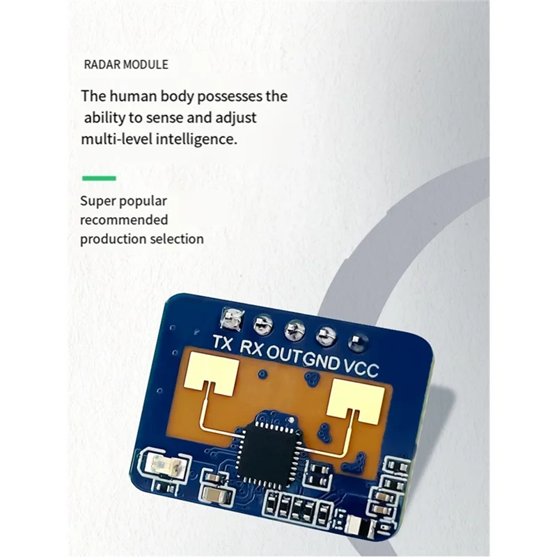 ABVA-4Pcs ld2410c módulo sensor ld2410 módulo sensor de radar de onda milimétrica corpo sensores de detecção de batimento cardíaco alta precisão
