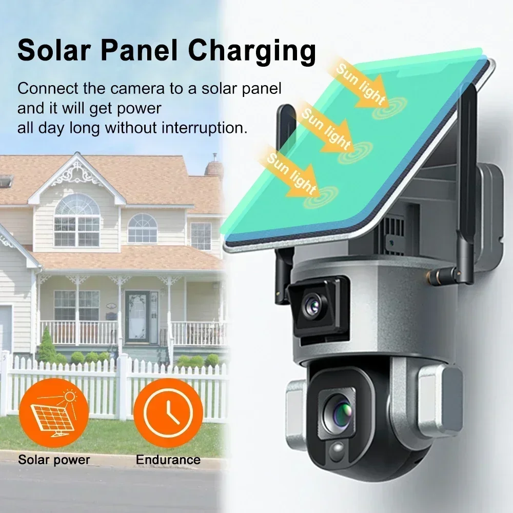 Securexpert 4K UHD Dual Lens 4G Solar Security Camera Outdoor 20X Optical Zoom WiFi Camera Auto Tracking Two way Audio CCTV Cam