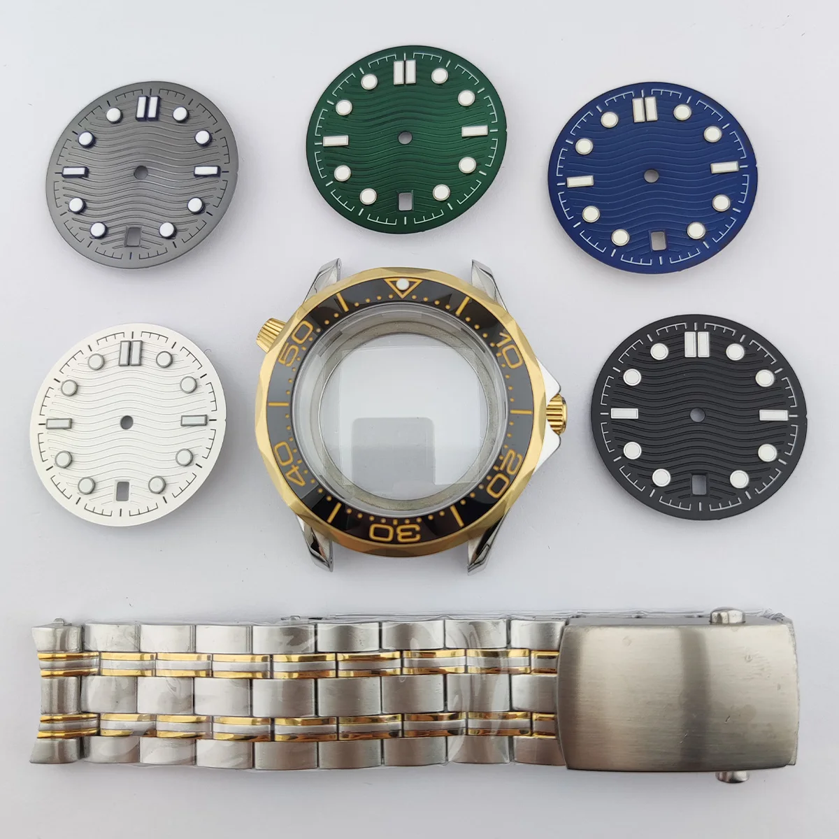 NEW 42mm Watch Case Convex Mirror Arch Glass Watch Case NH35 Watch Case Stainless Steel Case For NH35/NH36 Movement 31.7mm Dial1