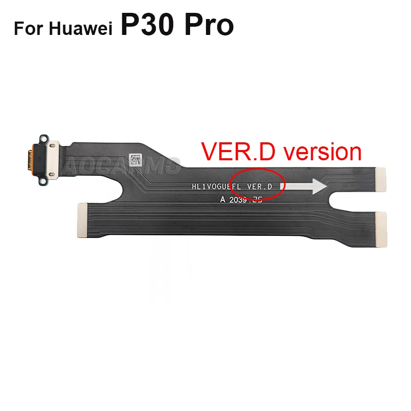 Aocarmo For Huawei P30 Pro USB Type C Charge Dock Charging Port Tail Plug Back Rear Flex Cable Replacement Part