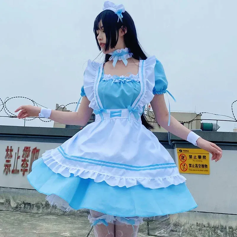 NewAnime الملابس تأثيري خادمة الزي النمط الياباني عيد الميلاد خادمات موحدة فستان أحمر القوس الحلو ازياء مثير الزي الأسود MB3