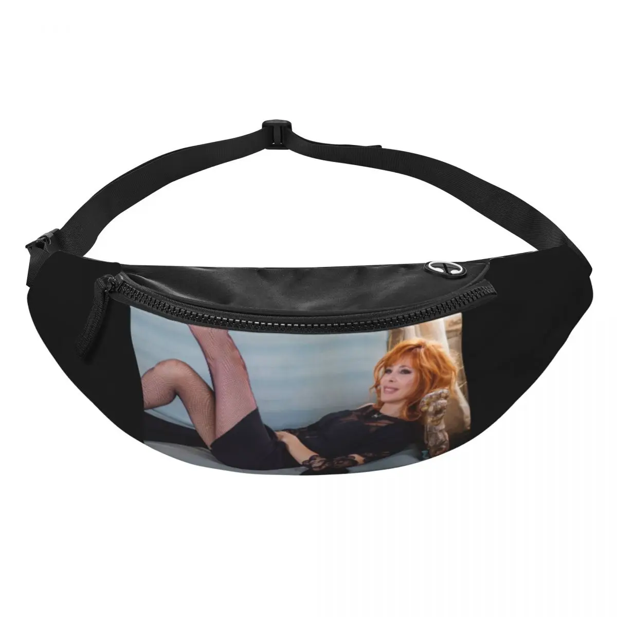 Benutzerdefinierte Mylene Farmer Fanny Bag Maßgeschneiderte französische Sängerin Crossbody Hüfttasche Damen Herren Reisen Wandern Telefon Geldbeutel