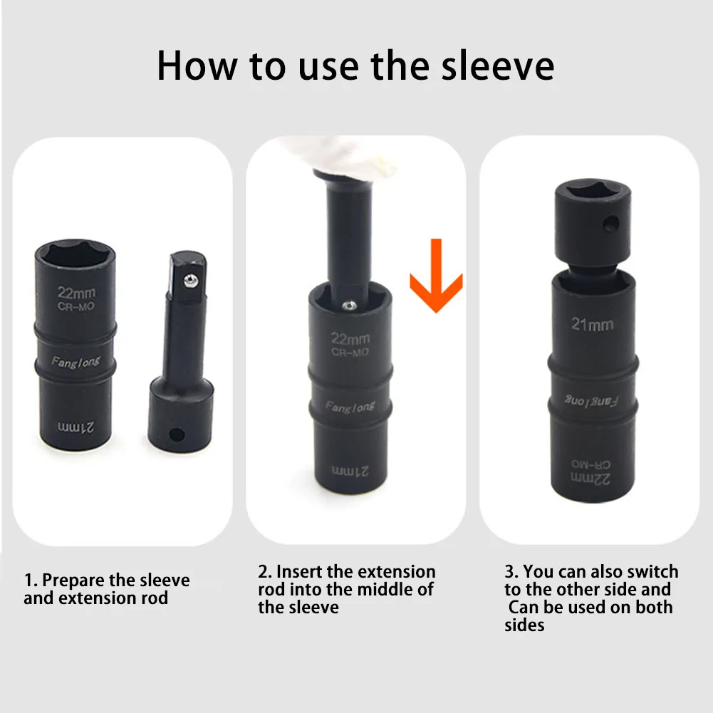 

Wrench Socket Socket 2-in-1 Electric Wrench Socket For Auto Repair Hex Socket Head For Auto Repair High Quality