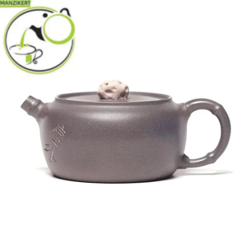 

180ml Chinese Yixing Famous Artists Purple Clay Teapots Handmade Tea Pot Raw Ore Grey Section Mud Kettle Zisha Tea Set Teaware