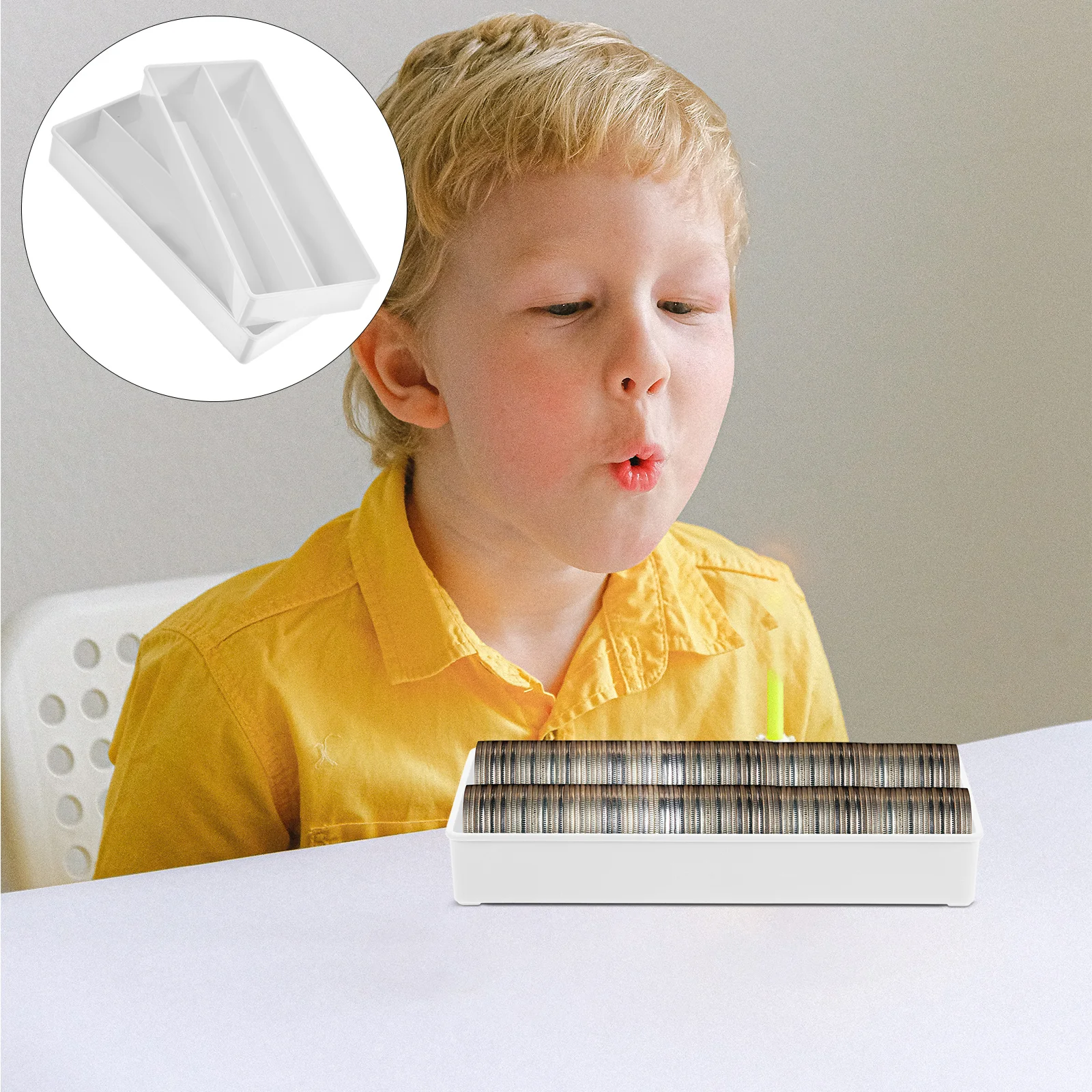 2 قطعة صندوق تخزين أموال صفر تفاصيل رائعة منظم عملات معدنية متعدد الشبكات لجامع بنك مول السوبر ماركت #5