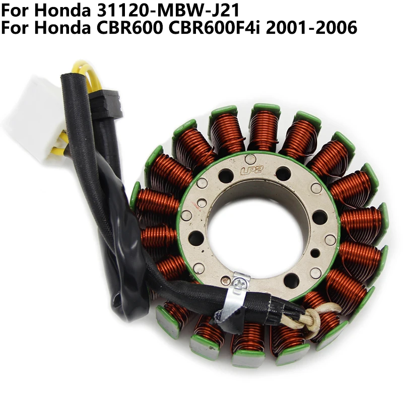 

Катушка статора магнето зажигания мотоцикла для Honda CBR600 CBR600F4i 2001 2002-2006, катушка генератора статора двигателя 31120-MBW-J21