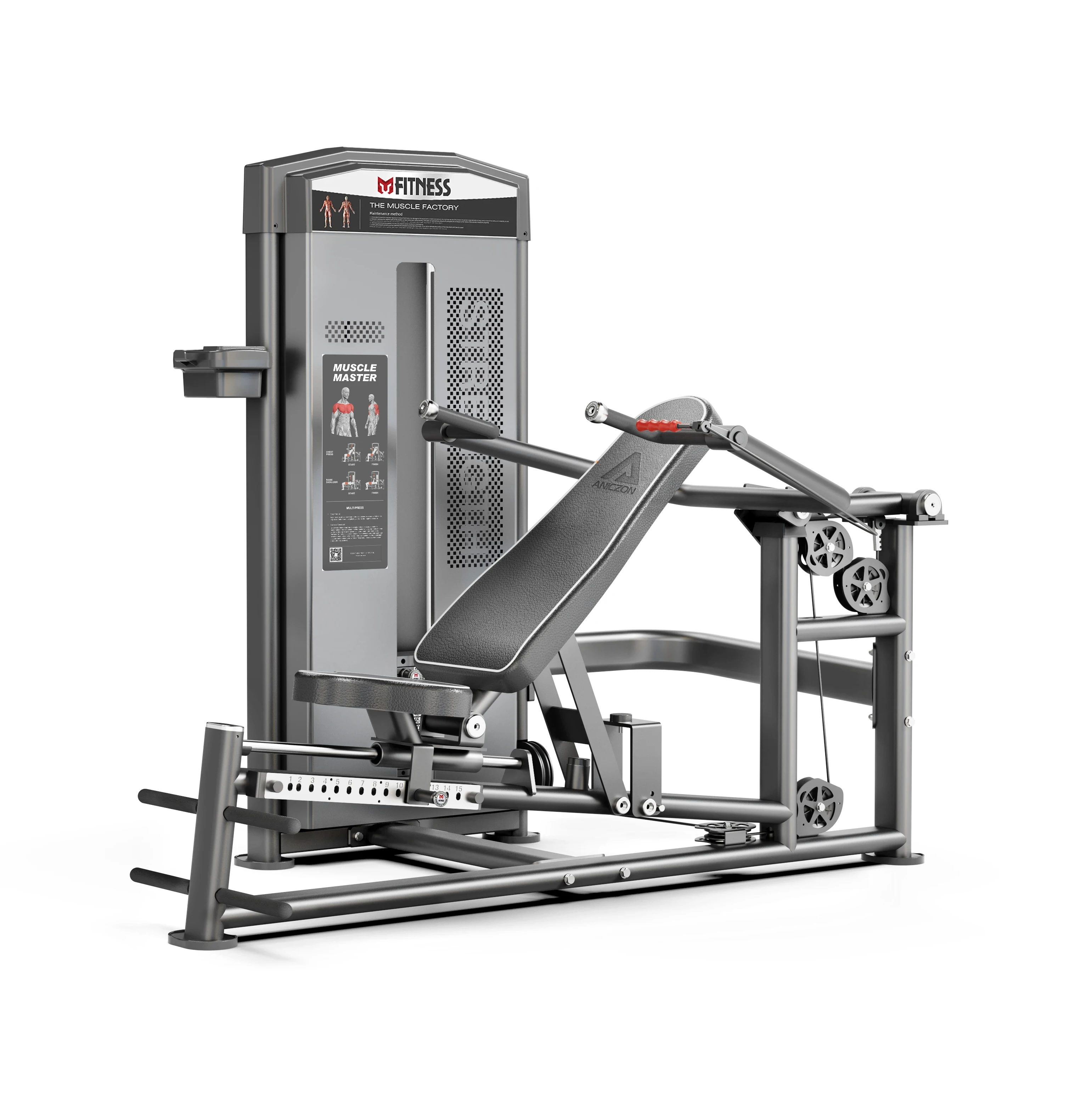 Pin Loaded Dual Function Seated Shoulder and Chest Press Machine with Adjustable Resistance