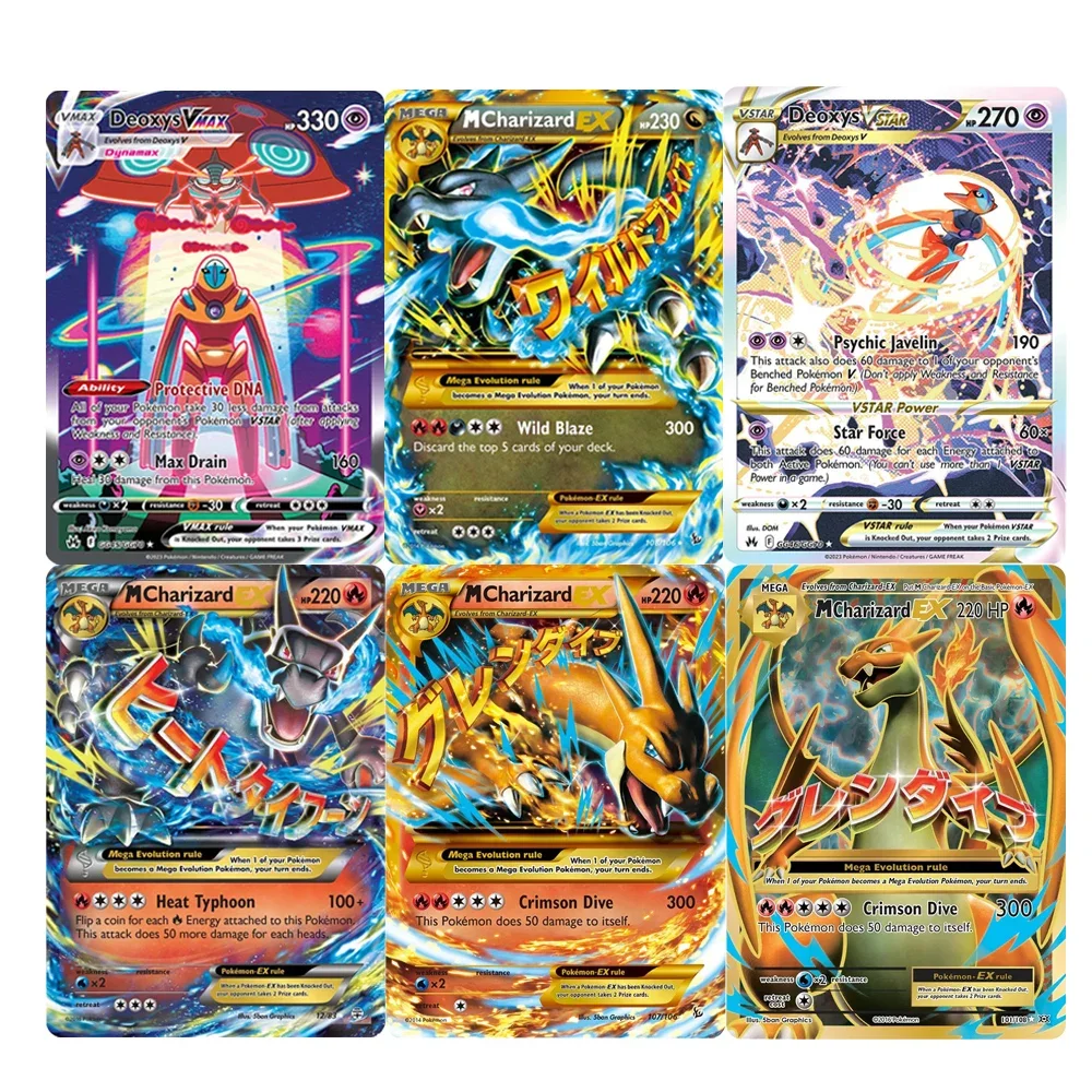 

Pokémon Cards Foil Flash Card Sword-shield Series Charizard Deoxys Sylveon Suicune Game Collection Cards Toys Gifts Proxy Card