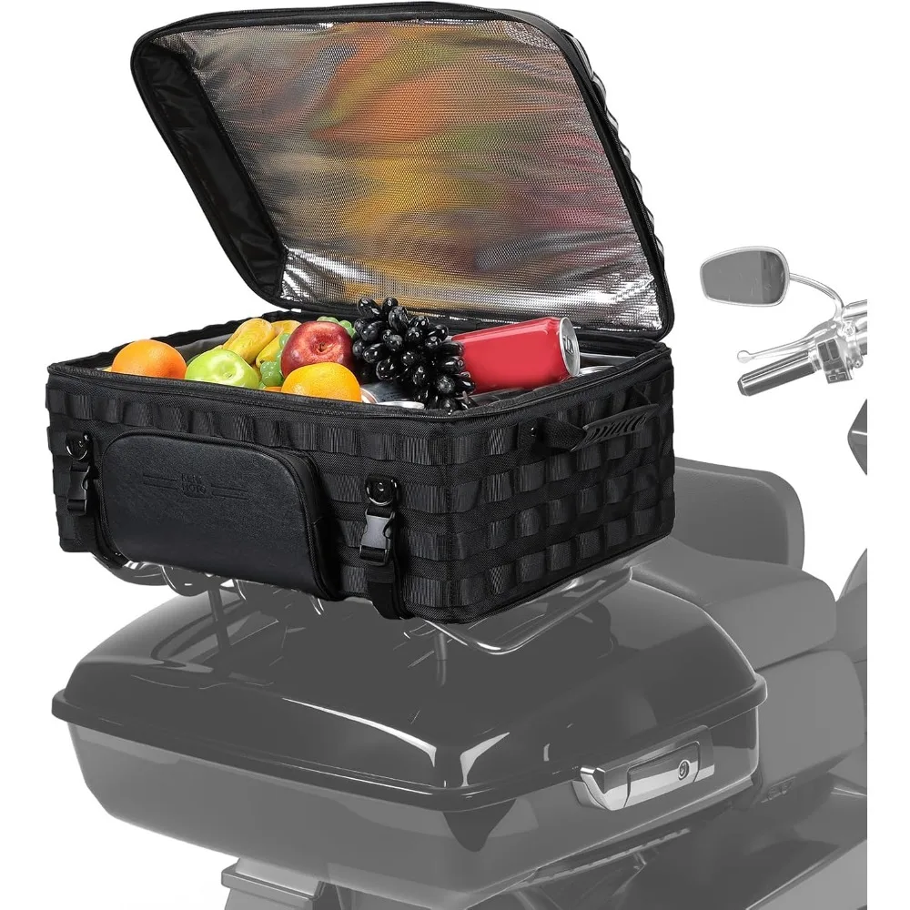

motorcycle luggage rack cooler bag 53l travel luggage bag compatible with touring models road king street glide road glide trik