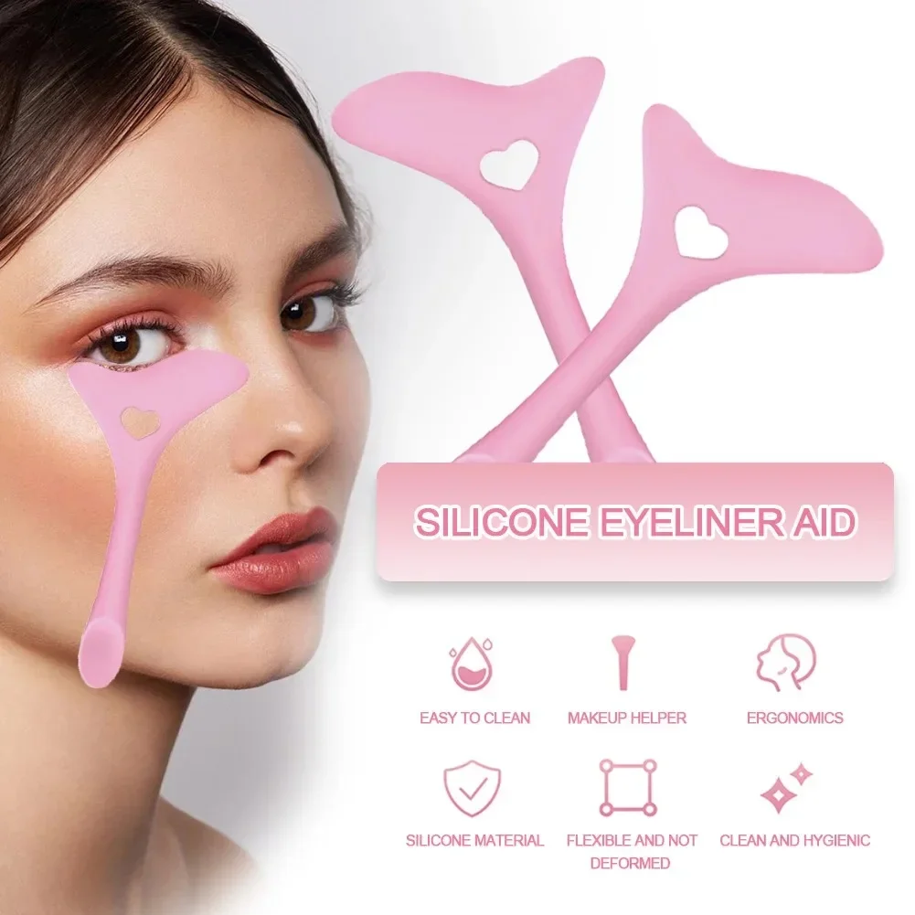 1PC Color Silicone Eyeliner Tool Lip Brush Black Makeup Eyeliner Assistant Baffle for Precision Eye Makeup Application