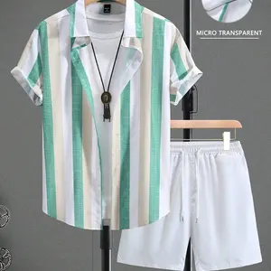 جديد رجالي عارضة شجرة النخيل طباعة هاواي رجالي شورتات الشاطئ الصيف كل يوم كم قصير قميص رياضي وشورتات أعلى 6 أزياء هاواي للرجال - رقم 5