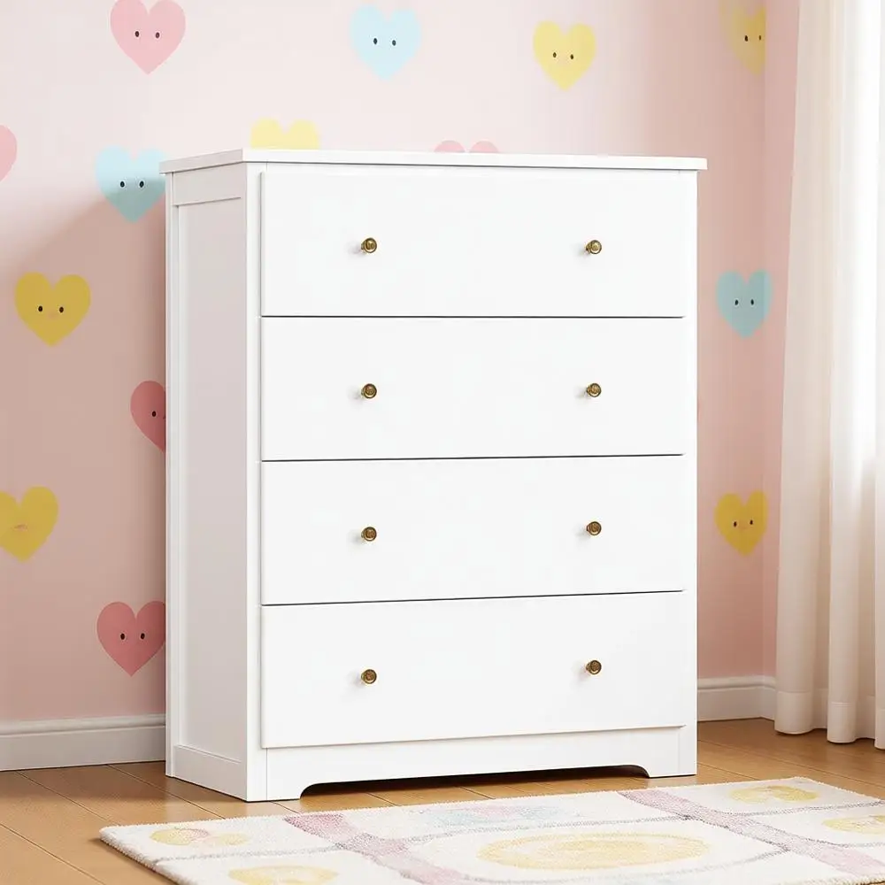 

Elegant White Drawer Chest of Drawers for Home Storage in Living Room, Hallway, and Entryway