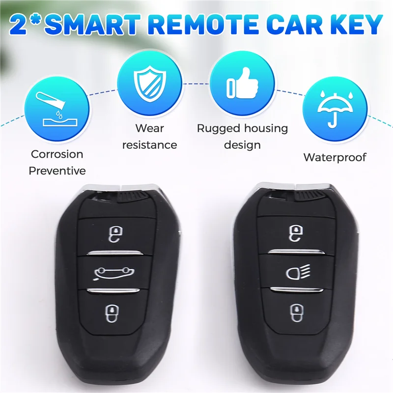 Smart Remote Car Key 433Mhz 2PCS 4A Chip For 307 308 3008 508 5008 For Citroen C3 C4 For Opel HU83
