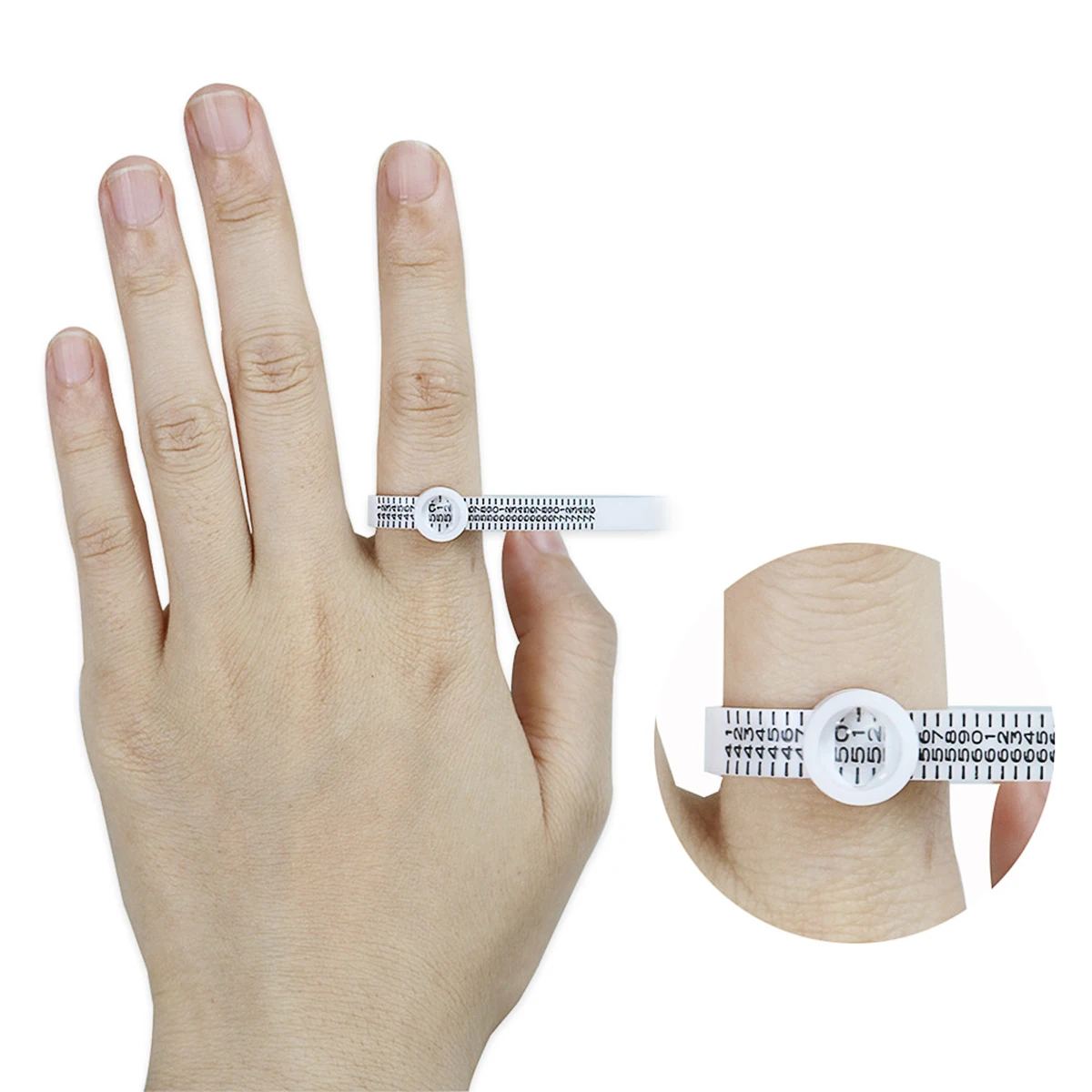 

1 pc Ring Gauge Finger Jewelry Sizer Durable Lightweight Accurate Clear Printing Measure Tool Wedding Party Gift Plastic Sizer