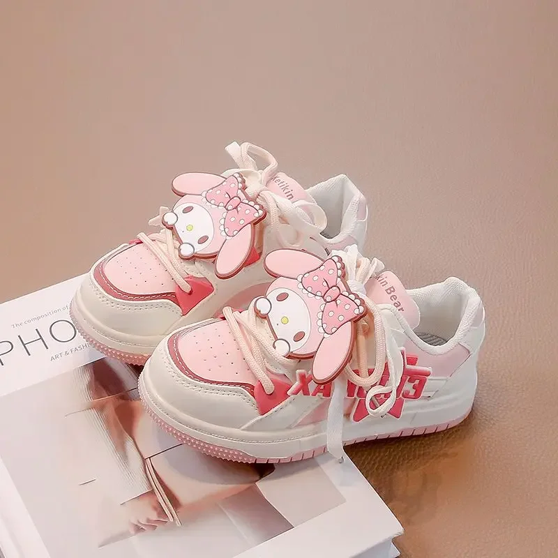 My Melody Sports Shoes Girls Sanrio Kawaii Anime Hello Kitty Sneakers Cartoon Cute Children Casual Board Shoes Tide Gift for Kid