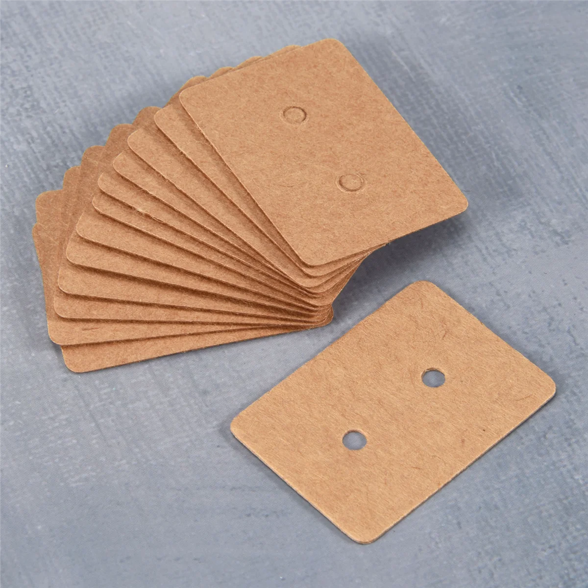 100Pcs Blank Earrings Ear Studs Tags Kraft Paper Display Card Hanging Jewelry Brown