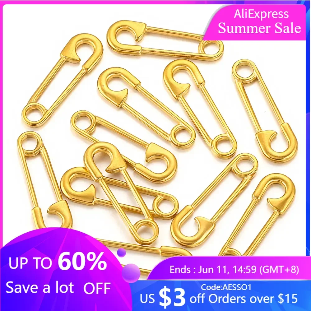 5pcs/lot Stainless Steel Gold-plated Connectors Pendant Pin Shape for DIY Bracelet Jewelry Accessories Making Material Wholesale