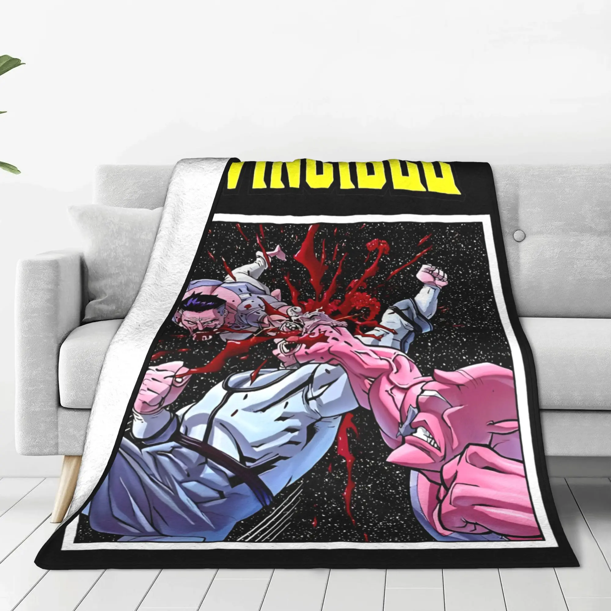 Invincible Allen The Alien And Omni Man Flannel Throw Blankets  Blankets for Bed Office Warm Bed Rug