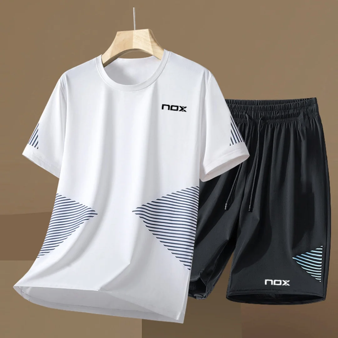 Tuta a maniche corte da uomo stampata in 3D, abbigliamento sportivo da tennis fitness, maglietta a maniche corte girocollo, pantaloncini, abbigliamento da uomo 2025