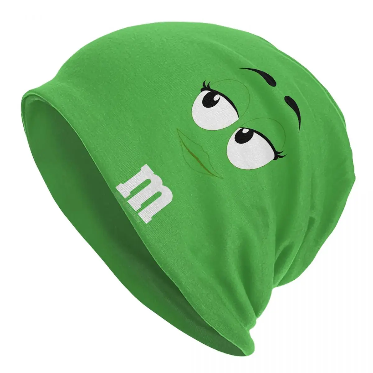 M Chocolate Skullies Beanies Caps Green Face Thin Hat Autumn Spring Bonnet Hats Men Women\'s Unisex Ski Cap