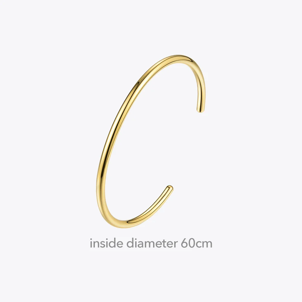 Enfashion Basic Cuff Bracelet Manchette Gold color Stainless steel Bangle Bracelet For Women and Men Bracelets Bangles Pulseiras