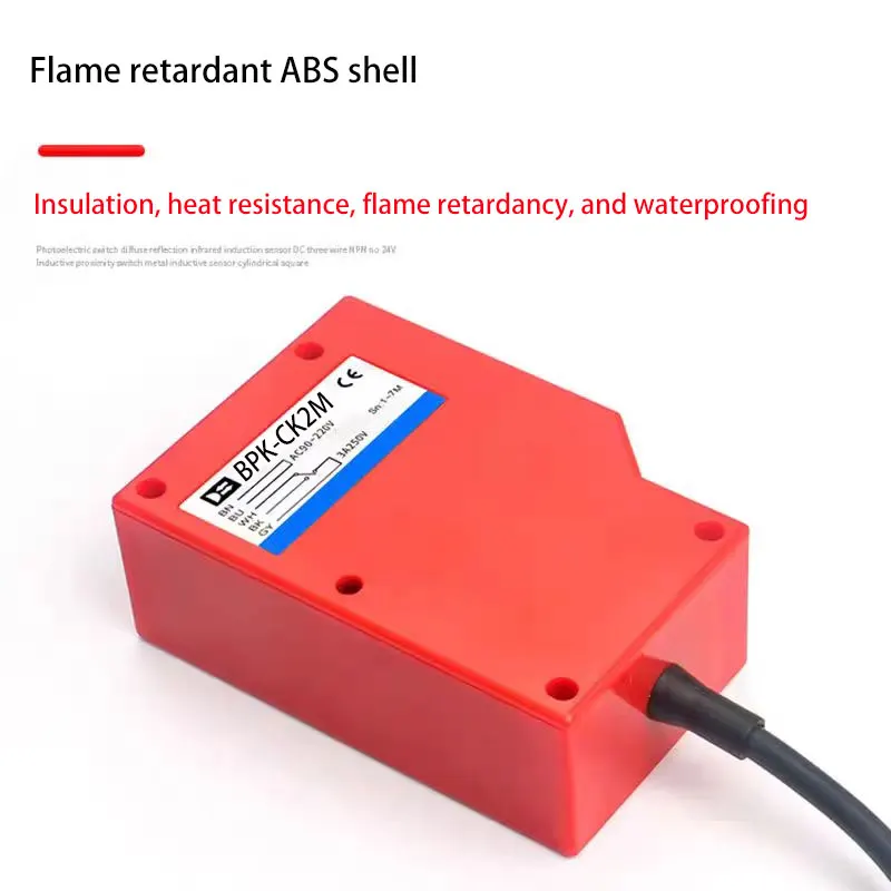 BPK-CK2M 2m detection distance IP67 embedded diffuse reflection photoelectric sensor, relay output 10-30VDC/90-250VAC