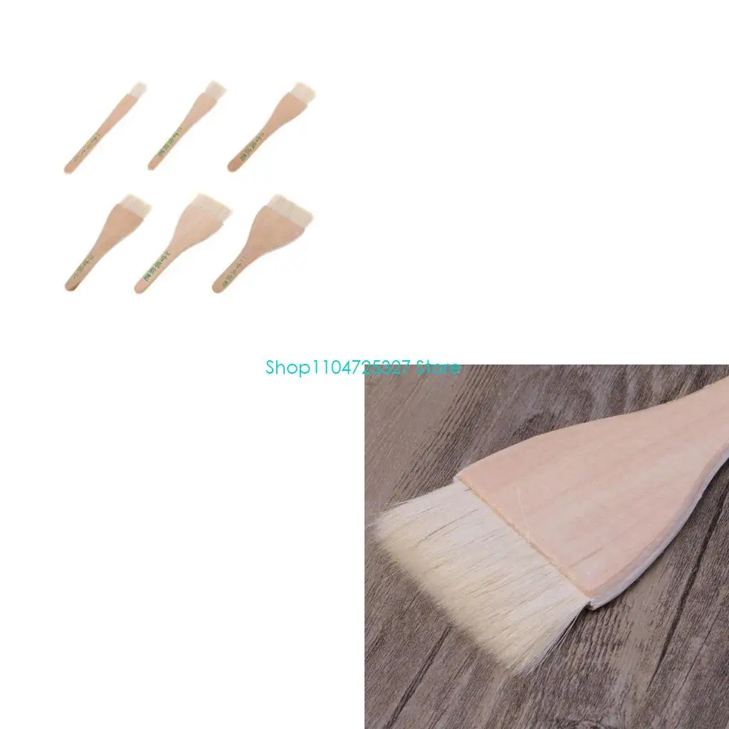 D8KF Goat Hair Paint Brush Ceramic Pottery Painting with Handle Drawing Brush
