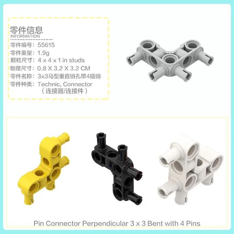 50g Technische MOC Onderdelen Kruisas Pin Connector 2393 6536 6538c 10197 10288 15461 18948 22961 26287 27940 Auto Model Kits Speelgoed