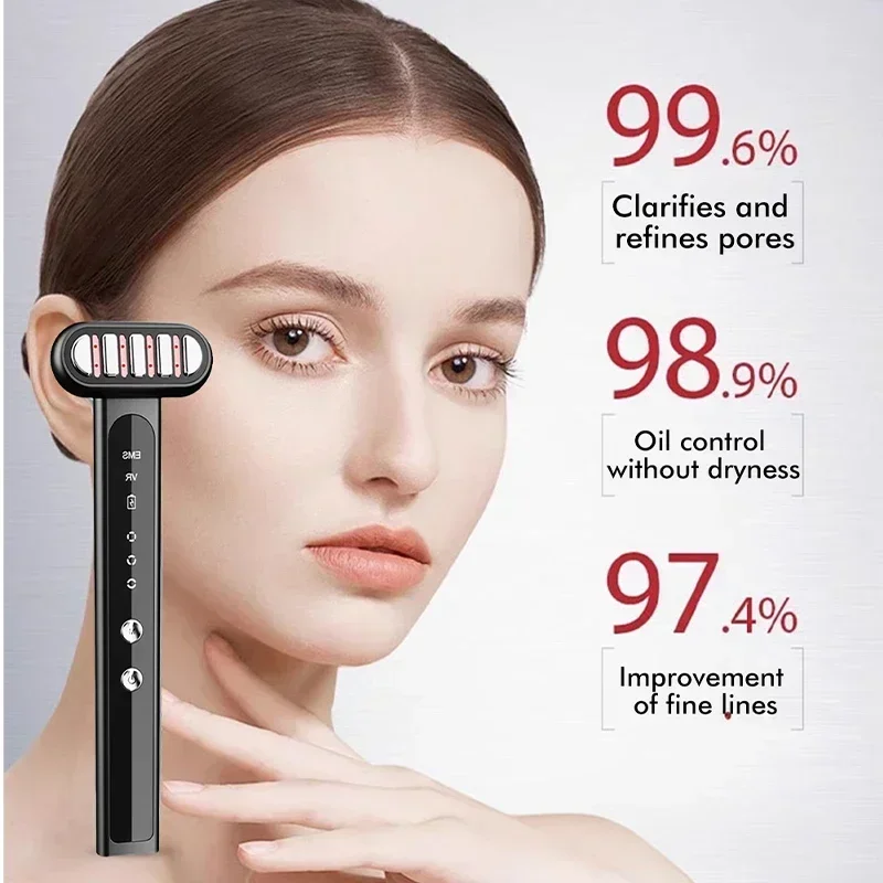 EMS Microcurrent Face Lifting-apparaat Rood licht 360 ° Facial Wand Eye Huidverstrakking Anti-aging Rimpel SPA Huidverzorging Schoonheid