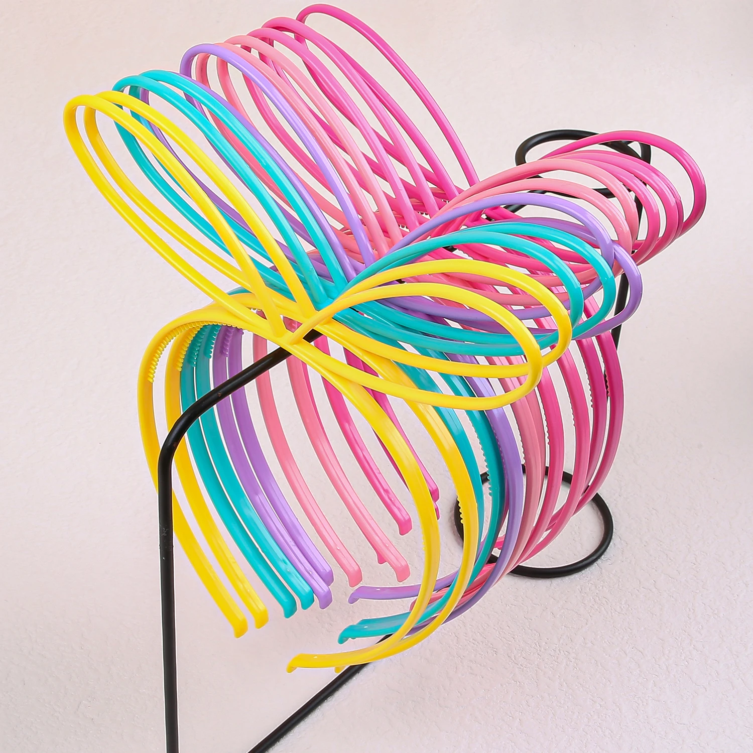 

6/12PCS Girls Rabbit Ear Headbands Candy Color Headband Plastic Teeth Hairbands Family Decoration Party Hair Accessories