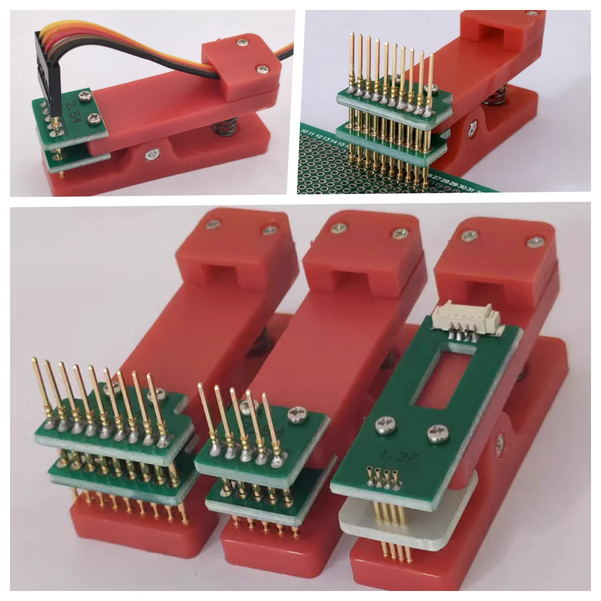 1PCS PCB burning test fixture, probe test fixture, test stand download, programming spacing 2.54MM, 2.0MM, 1.27MM