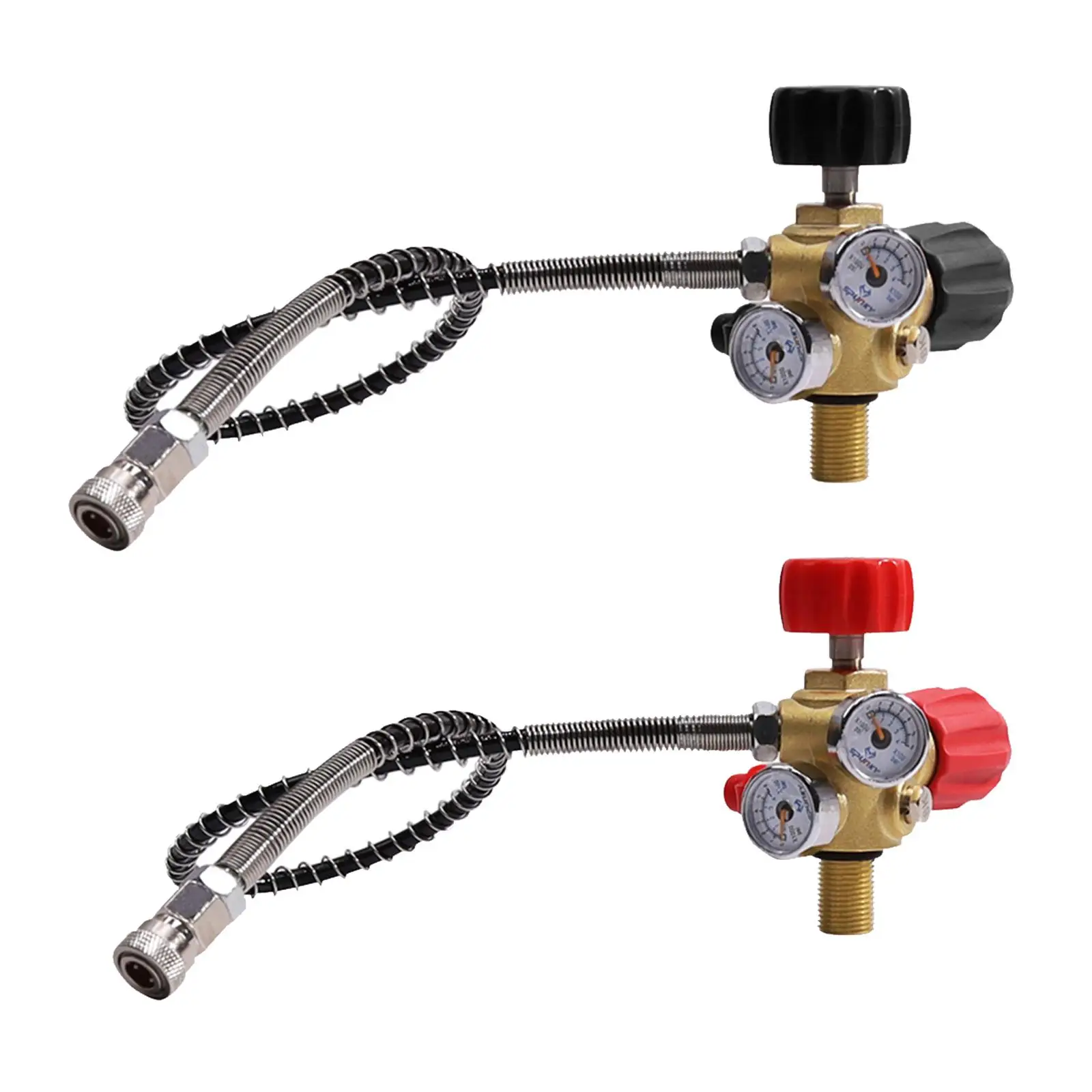 

Tank Charging Valve Gas Tank Refill Adapter with Hose Regulated Output Gas