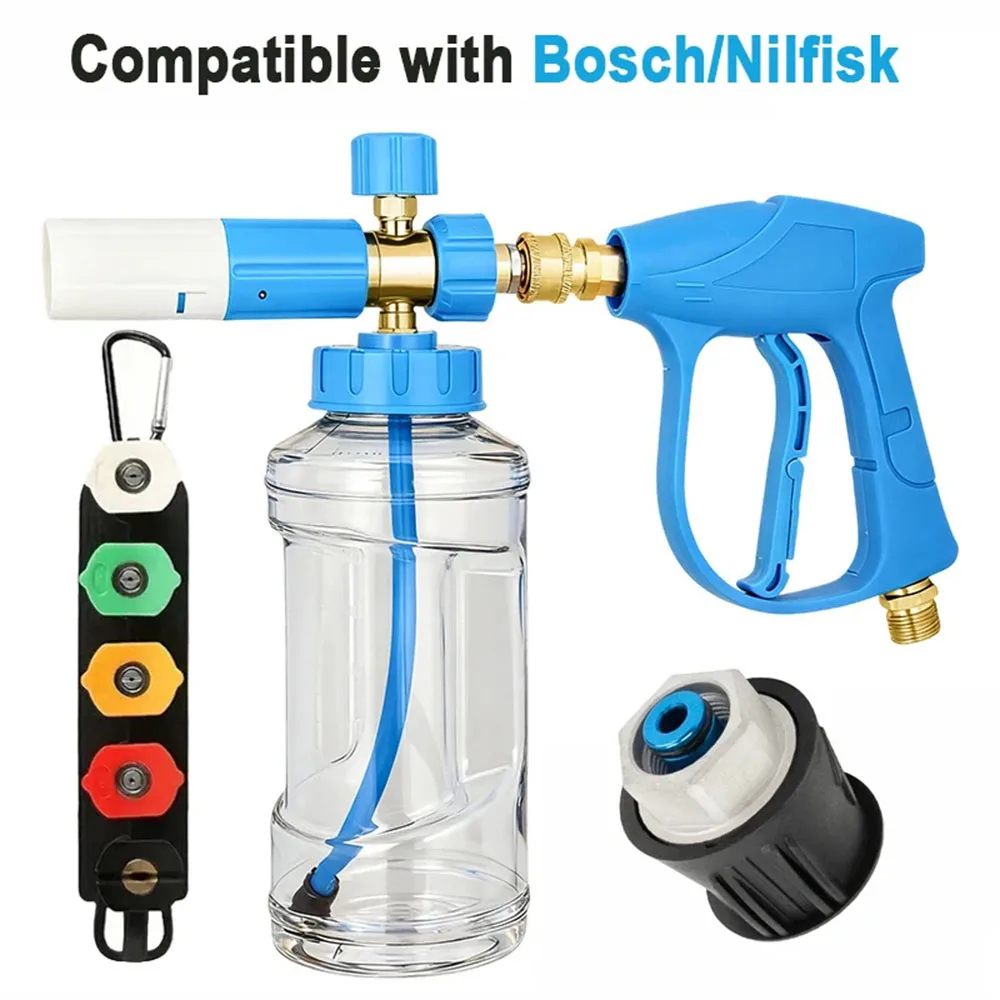 Portable Pressure Washer Snow Foam Gun Car Cleaning Gun G1/4 Adaptor For Karcher Lavor Bosch Parkside High Pressure Washer Gun