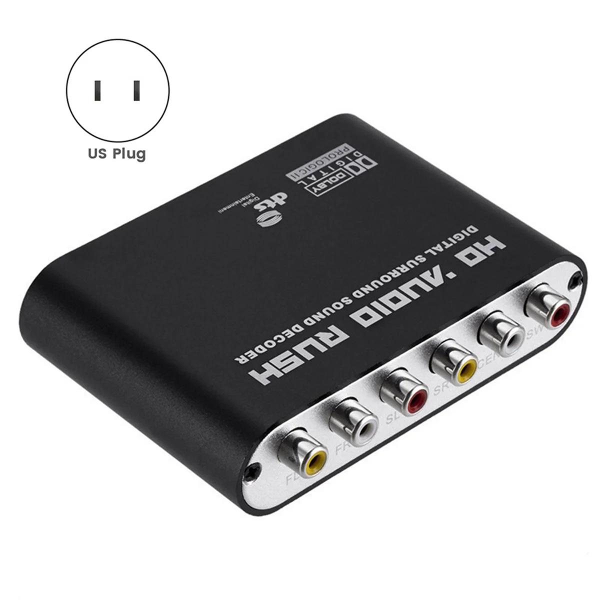 Digital to Analog 5.1 Audio Decoder Amplifier+Fiber Optic Cable SPDIF Coaxial to RCAAC3 Optical Digital Amplifier (US)