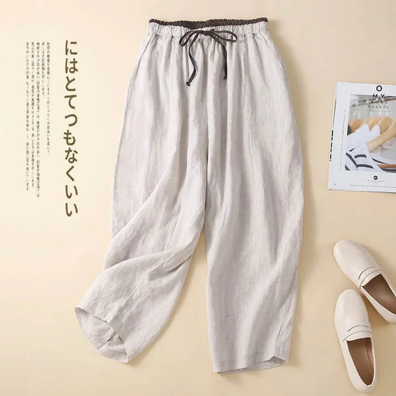 Harem Pants Casual 2026 Summer Sale Korean Style Capri Pants Retro Drawstring Elastic Waist Trousers Streetwear Women Clothing