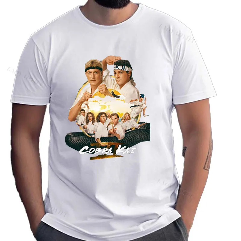 موضة جديدة رائجة البيع فيلم كوبرا كاي تي شيرت الرجال مضحك Vintage القطن قميص س الرقبة قصيرة الأكمام تي شيرت امرأة هدية رجل الملابس