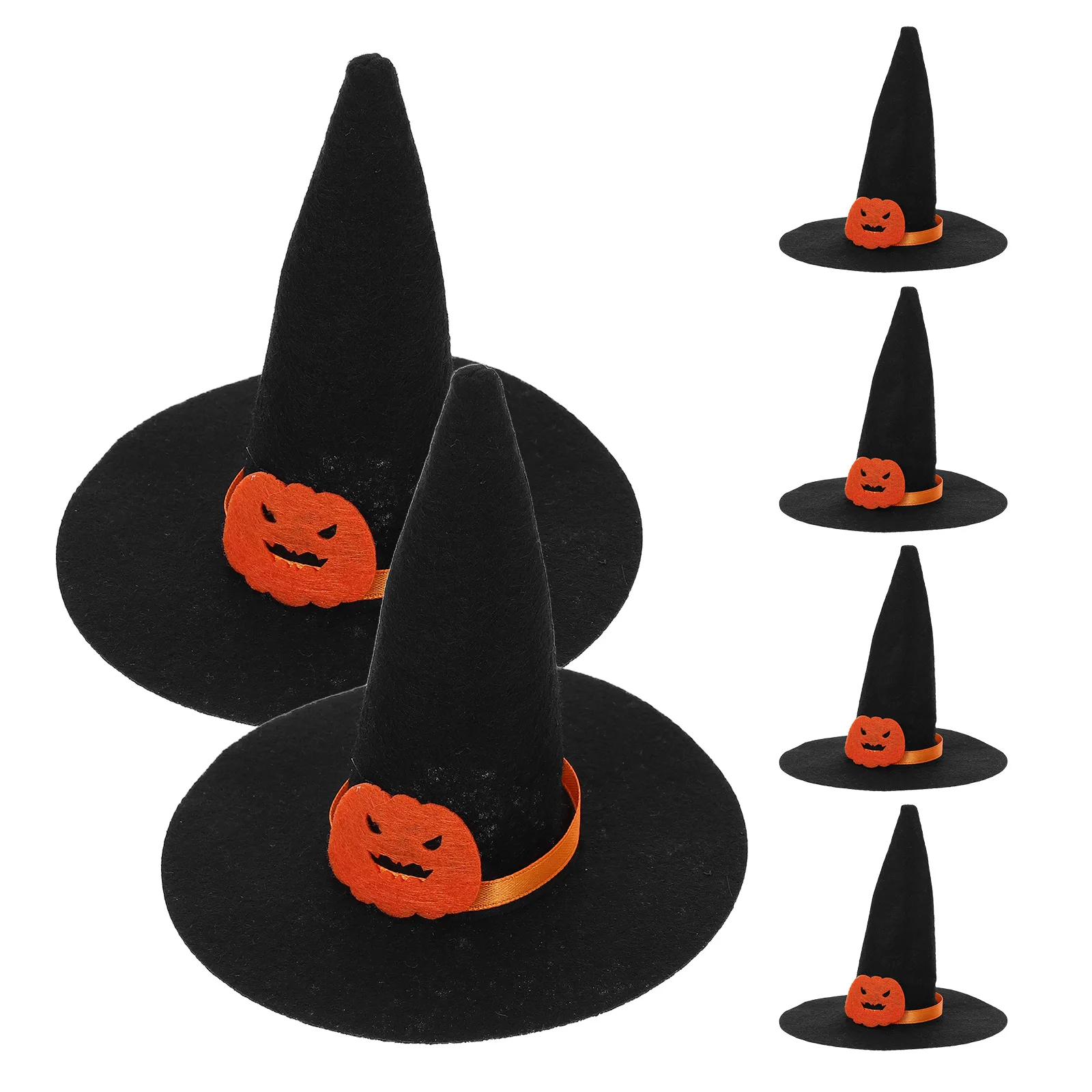 

6pcs Mini Mini Halloween Decor Witch Hat Tiny Black Halloween Decor Craft Supplies Reusable Toy Home School Office